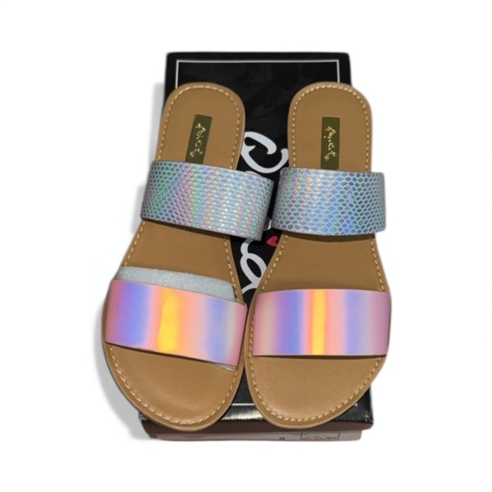 NanaMacs Qupid Mermaid Spells Iridescent Slip On Sandals (Lavender/Iridescent)